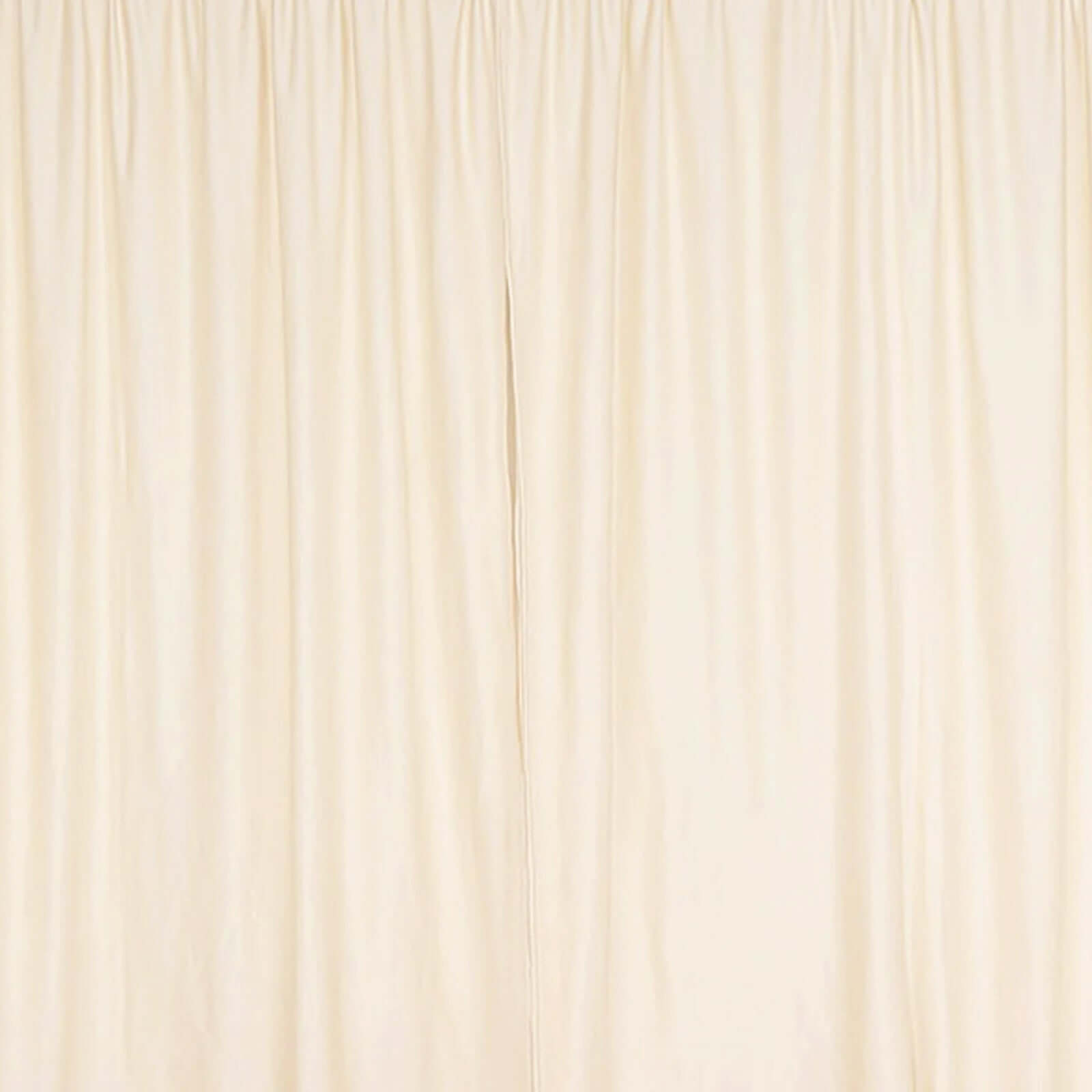 2 Pack Beige Scuba Polyester Event Curtain Drapes, Durable Flame Resistant Backdrop Event Panels Wrinkle Free with Rod Pockets - 10ftx10ft
