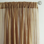 2 Pack Gold Sheer Chiffon Event Curtain Drapes, Durable Flame Resistant Organza Backdrop Event Panels With Rod Pockets - 10ftx10ft