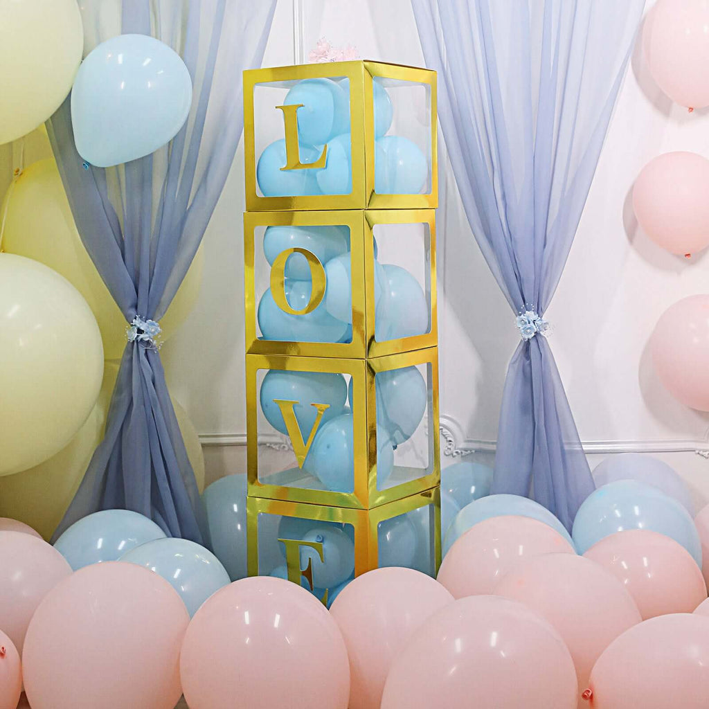 4 Pack 5" Metallic Gold Alphabet Stickers Banner, Customizable Stick on Gold Letters - H