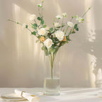 6-Pack Glass Flower Vases Cylinder Design Heavy Duty Clear - Stylish Centerpieces for Weddings 16"