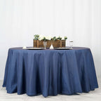 Polyester 120" Round Tablecloth Dark Denim Blue - Seamless Faux Denim Design for Stylish Gatherings