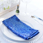 Sequin 20"x20" Napkin Royal Blue - Shimmering Dinner Napkin