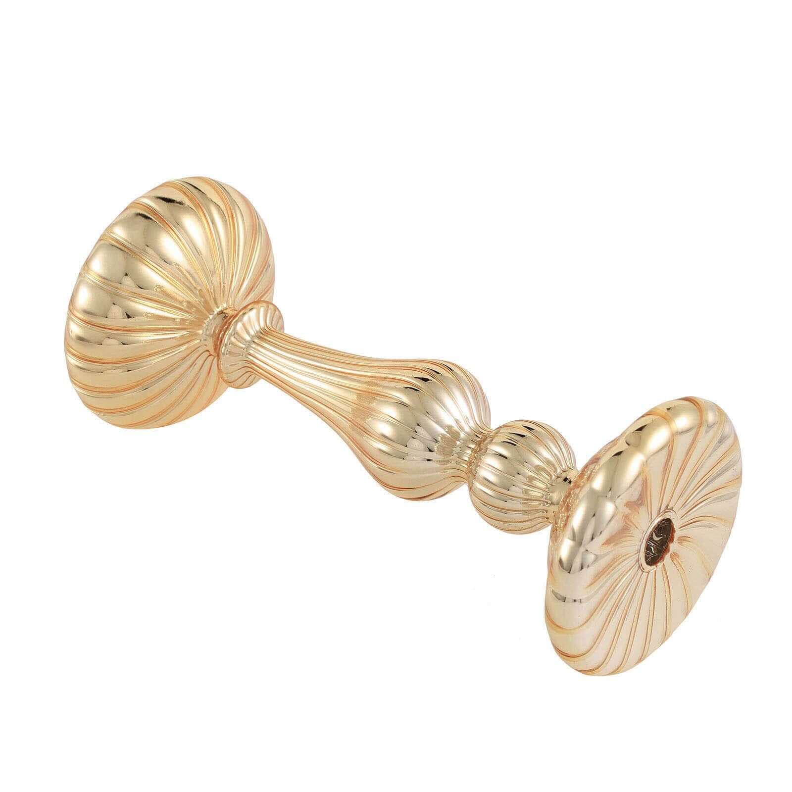 Set of 3 Candle Holder Stands Gold Mercury Glass Pillar Design - Stylish Votive Centerpieces for Tables & Decor 7", 8", 10"