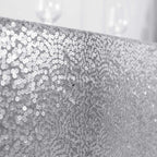 Sequin 90"x156" Rectangle Tablecloth Silver - Seamless Twinkling Table Cover