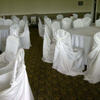 Polyester Chair Cover Self-Tie Universal Design White - Durable Slip-On Cover for Folding, Dining, Banquet & Standard Chairs