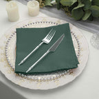 5 Pack Polyester 17"x17" Napkins Hunter Emerald Green - Durable & Wrinkle Resistant Dinner Napkins