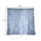 20ftx10ft White Sheer Organza w Cool LED Lights Decorative Curtain Panel