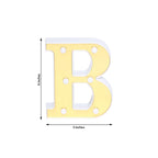 3D Marquee Letter "B" Warm White 6 LED Lights Gold - Chic Light-Up Decor for Events 6"