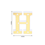3D Marquee Letter "H" Warm White 6 LED Lights Gold - Chic Light-Up Decor for Events 6"
