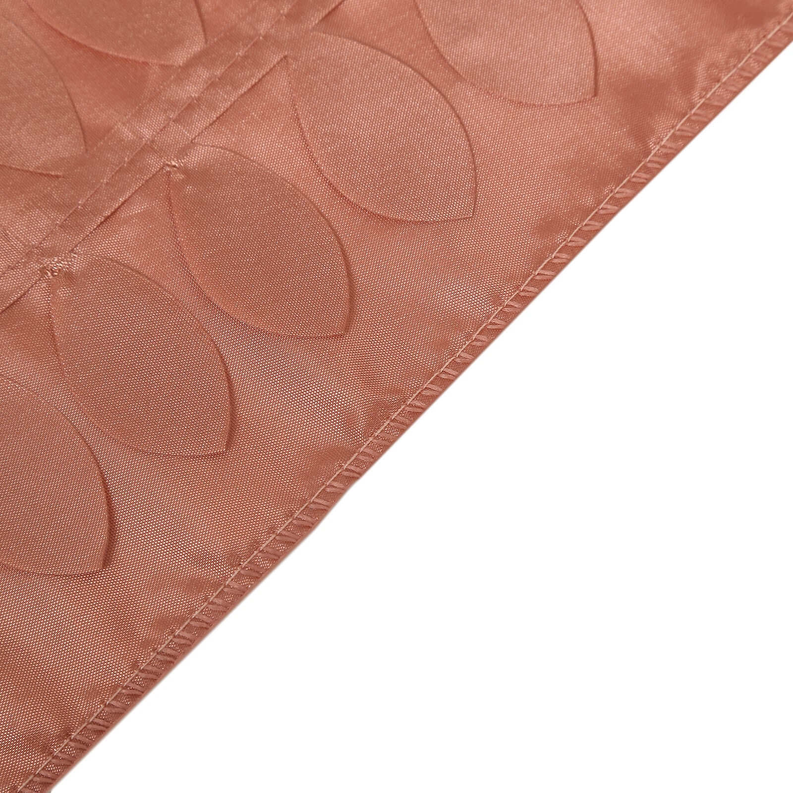 Taffeta Fabric 12"x108" Table Runner Terracotta (Rust) - 3D Leaf Petal Design