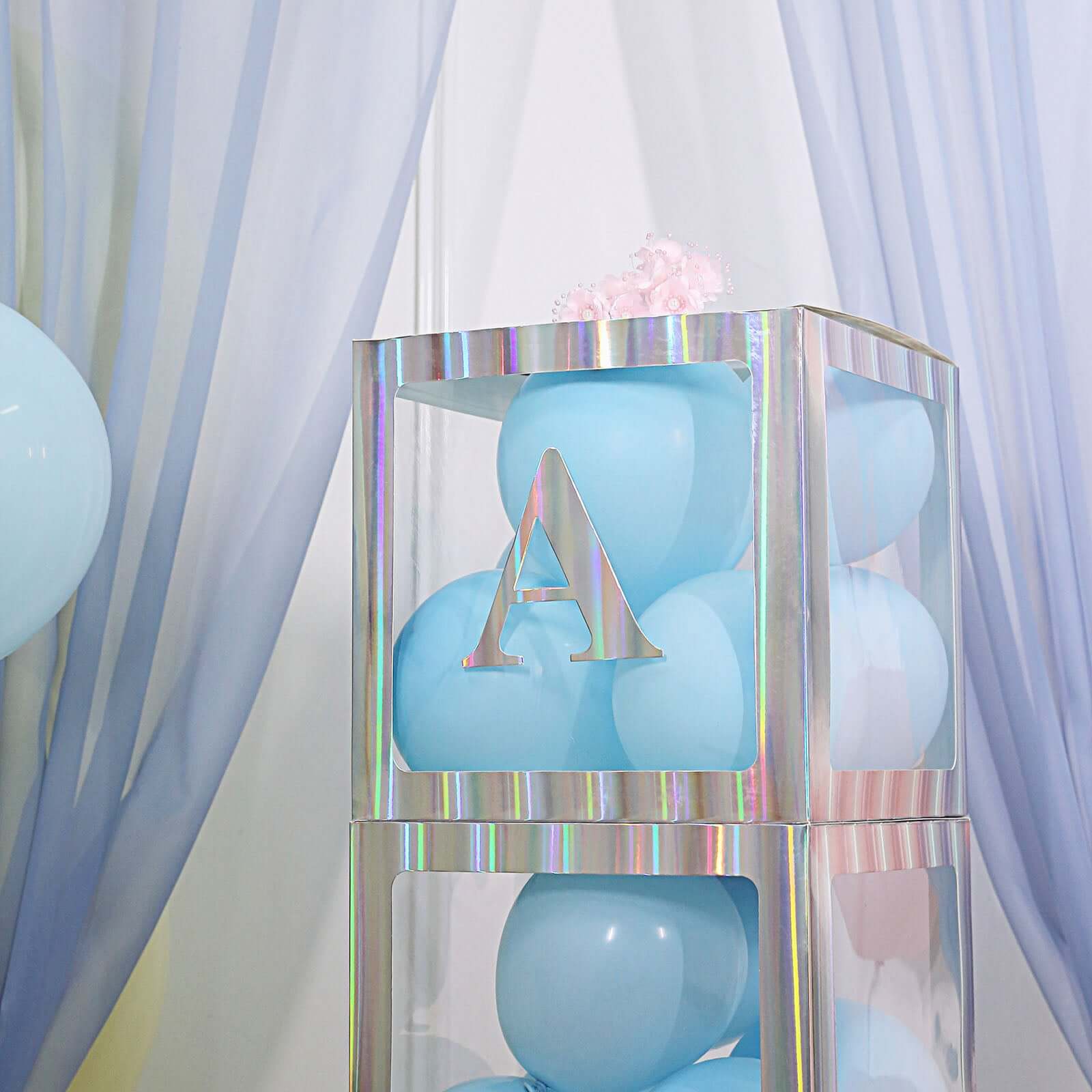 4 Pack 5" Iridescent Alphabet Stickers Banner, Customizable Stick on Letters - A