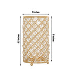 2-Pack Metal Crystal Beaded Pillar Holders Gold - Versatile Stem Vase Set for Decor 9"