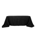 Taffeta 90"x132" Rectangle Tablecloth Black - Seamless Accordion Crinkle Design for Sophisticated Gatherings