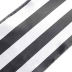 Satin 12"x108" Table Runner Black/White Stripe - Classic & Exquisite Table Decor