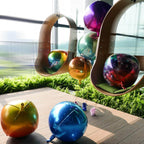 2 Pack 18" 4D Royal Blue Sphere Mylar Foil Helium or Air Balloons