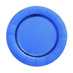 10-Pack Disposable Round Charger Plates in Royal Blue with Leathery Texture - Durable 1100GSM Cardboard Placemats 13"