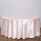 Satin 120" Round Tablecloth Blush - Stylish Seamless Table Cover
