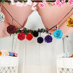 2 Pack 7" Burgundy Artificial Silk Rose Kissing Ball, Flower Ball