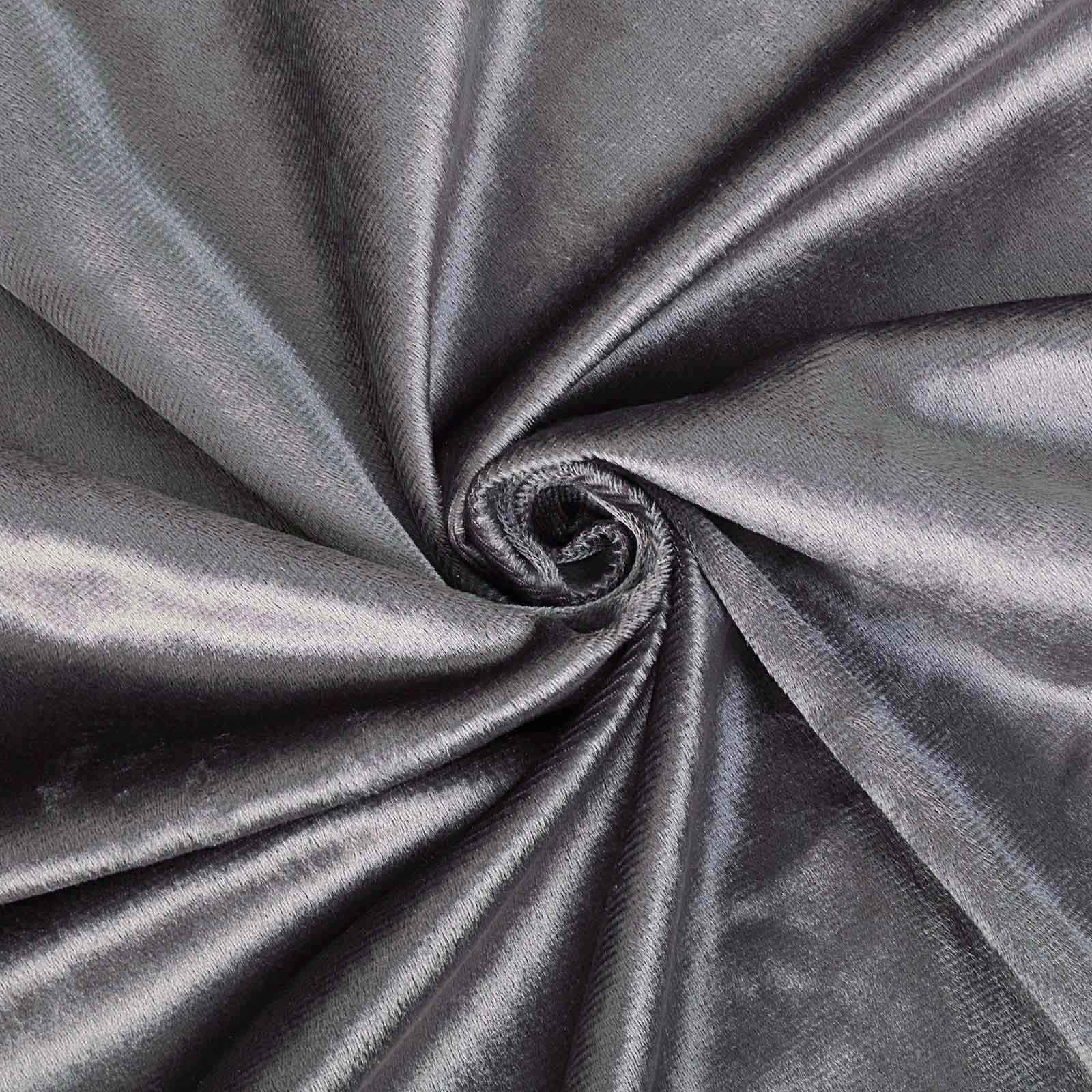 Charcoal Gray Crushed Velvet Backdrop Curtain â€“ 8ft x 8ft Event Drape with Rod Pocket, Privacy Panel for Photo Booths & Events