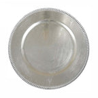 6-Pack Acrylic Round Charger Plates 13" in Silver with Beaded Rim, Dinner Charger Event Tabletop Decor