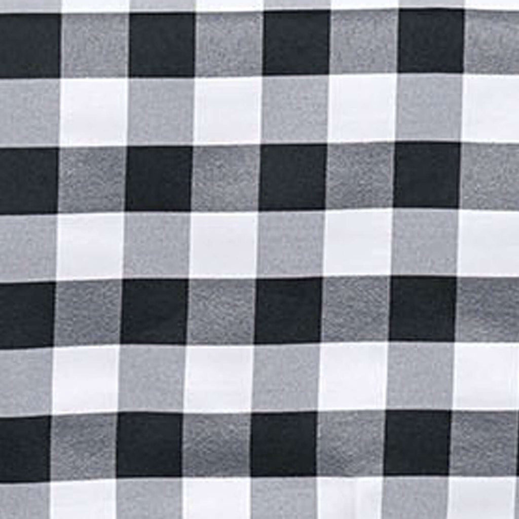 Polyester 54"x54" Table Overlay Square Tablecloth White/Black - Checkered Buffalo Plaid Design for Casual Table Settings