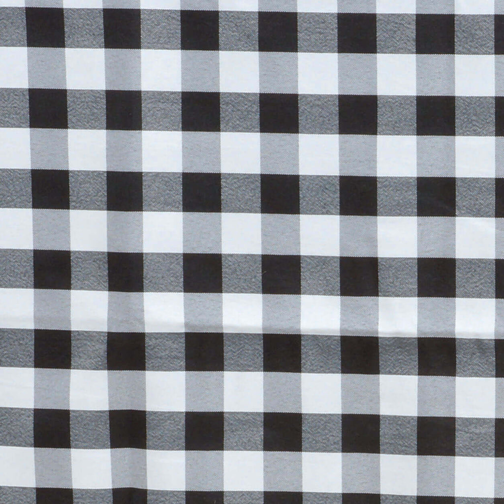 Polyester 54"x54" Square Tablecloth White/Black - Checkered Buffalo Plaid Design for Casual Table Settings