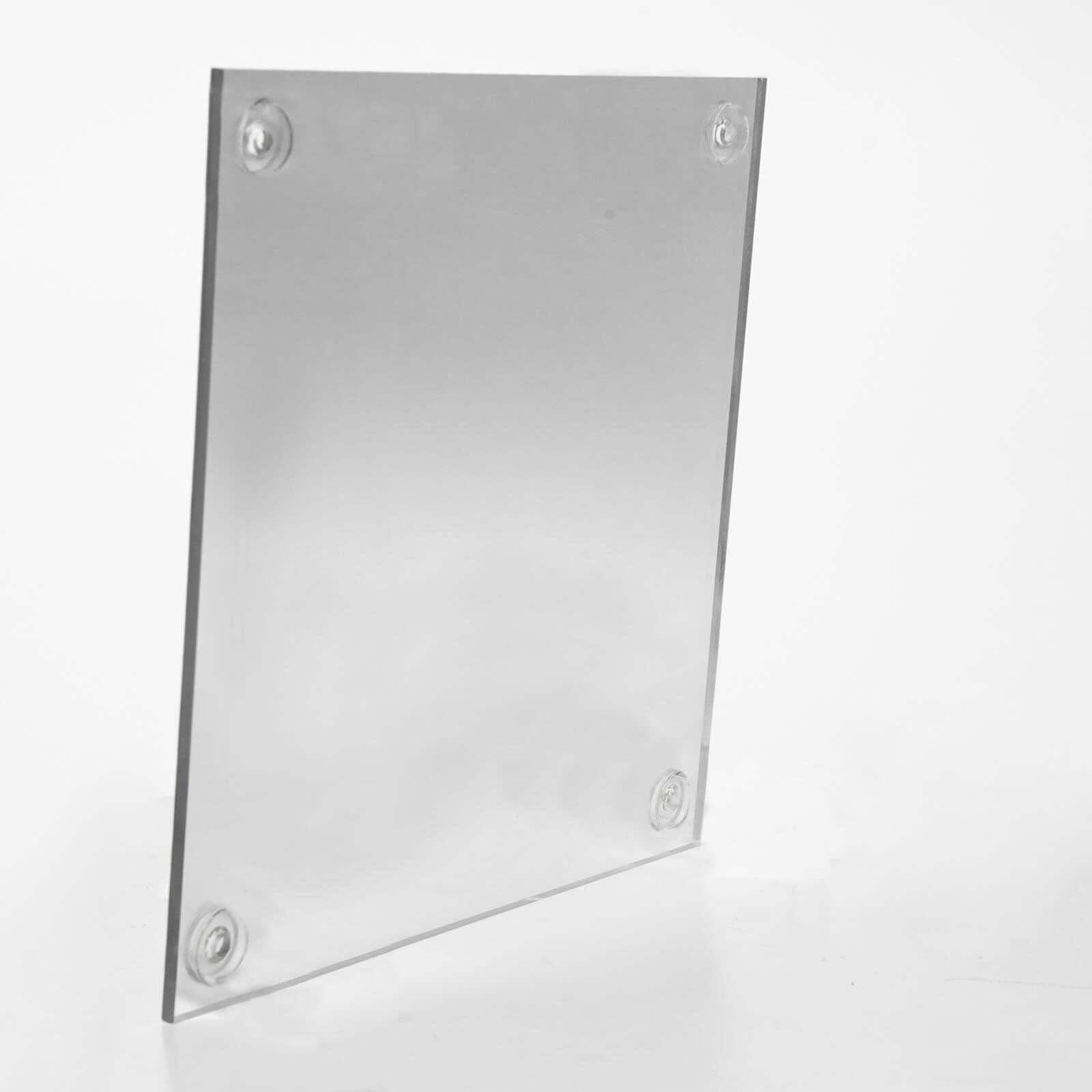 Acrylic Flower Vase Pillar Stand with Square Mirror Base Clear - Stylish Wedding Table Centerpiece 16"