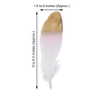 30-Pack Goose Feathers Craft Feathers Metallic Gold Tip Dual Tone Blush White - Decorative Feathers for DIY Projects