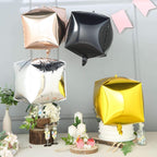 14" 4D Rose Gold Cube Shaped Mylar Foil Helium Air Balloons