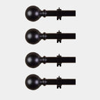42"-126" Adjustable Curtain Rod Set, Bronze, Round Finials