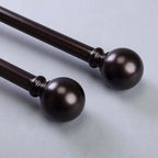 42"-126" Adjustable Curtain Rod Set, Bronze, Round Finials