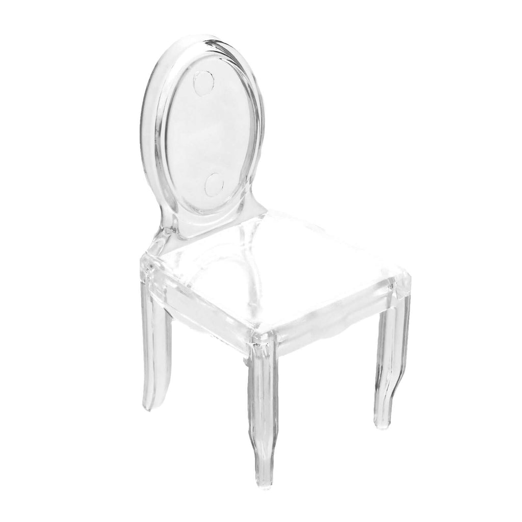 12 Pack 4" Clear Plastic Mini Ghost Chair Party Favor Gift Holders, Candy Treat Display Stands