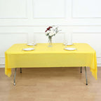5-Pack Plastic Table Covers Yellow Rectangle - Reliable PVC Disposable Covers for Gatherings 54"x108"