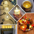 12 Pack Warm White LED Tealight Candles, Flameless Battery-Operated Tea Lights Column Style 2"