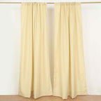 2 Pack Champagne Polyester Event Curtain Drapes, 10ftx8ft Backdrop Event Panels With Rod Pockets 130 GSM