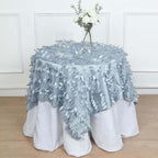 Taffeta 54"x54" Table Overlay Square Tablecloth Dusty Blue 3D Leaf Petal Table Cover