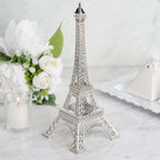 Eiffel Tower Table Centerpiece Metal Silver - Stylish Decorative Cake Topper for Parties & Gatherings 10"