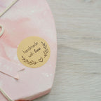 500Pcs 1.5â€ Handmade with Love Olive Branch Stickers Roll, Cookie and Bakery Box Labels - Round