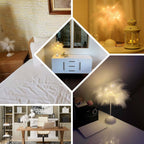Table Lamp Feather Design White LED Battery Operated - Cordless Wedding Centerpiece 15"