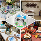 6-Pack Table Placemats Woven Fiber Design Dark Brown Round - Disposable Mats for Dining and Events 15"