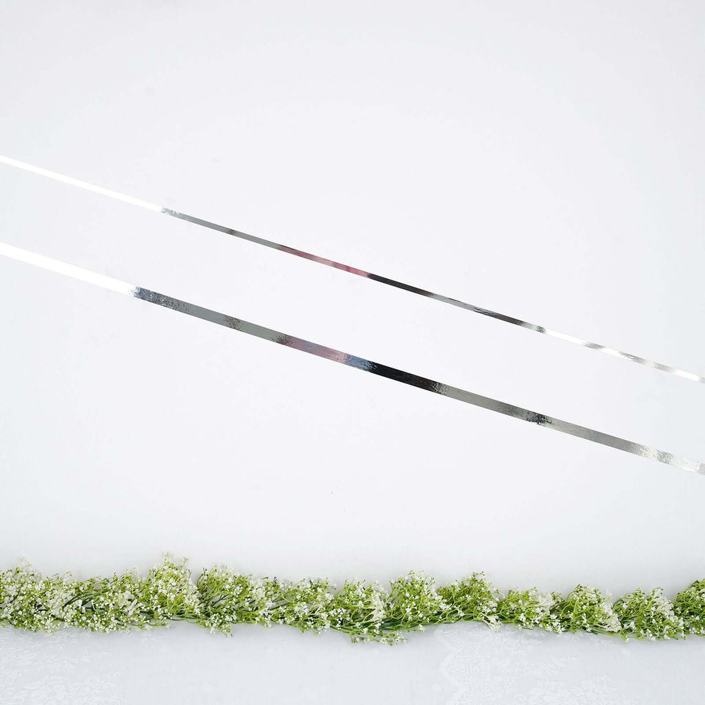 100 Yds 3/4" Silver Metallic Film Tape Adhesive, DIY Floral Wrap Craft Decor Tape - Polyester with Acrylic