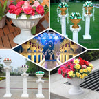 4 Pack 11" Off White Crafted All Weather Roman Inspired Pedestal Column Flower Plant Stand Pot - PVC