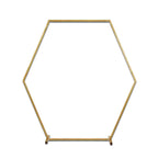 8ft Heavy Duty Gold Metal Hexagonal Wedding Arbor Photo Backdrop Stand