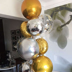 2 Pack 18" 4D Rose Gold Sphere Mylar Foil Helium or Air Balloons