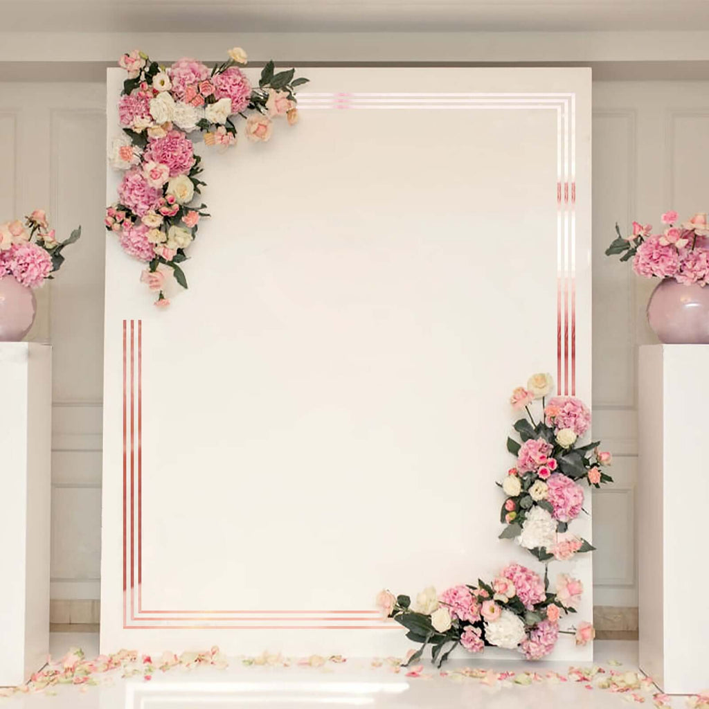 100 Yds 3/8" Rose Gold Metallic Film Tape Adhesive, DIY Floral Wrap Craft Decor Tape - Polyester with Acrylic