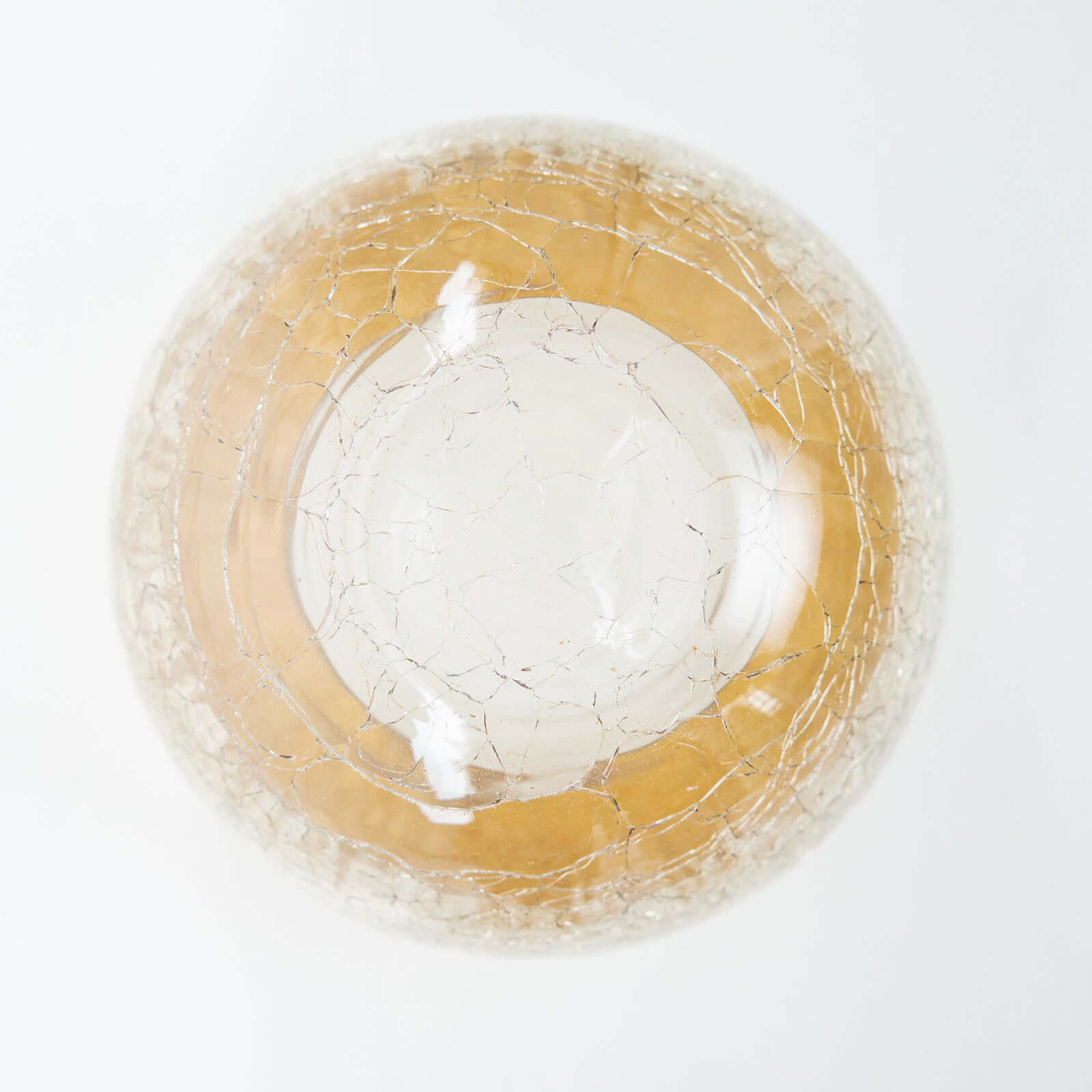 Glass Flower Vase Gold Foiled Crackle Bubble - Stylish Centerpiece for Events 4.5"