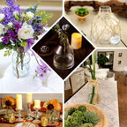 2-Pack Glass Bud Vases Tapered Neck Design Clear - Stylish Floral Table Centerpieces 12"