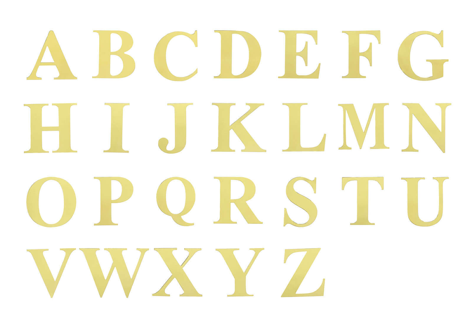 4 Pack 5" Metallic Gold Alphabet Stickers Banner, Customizable Stick on Gold Letters - K