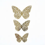 12-Pack 3D Butterfly Wall Decals, DIY Removable Mural Stickers Gold Cake Decorations Eye-Catching Design