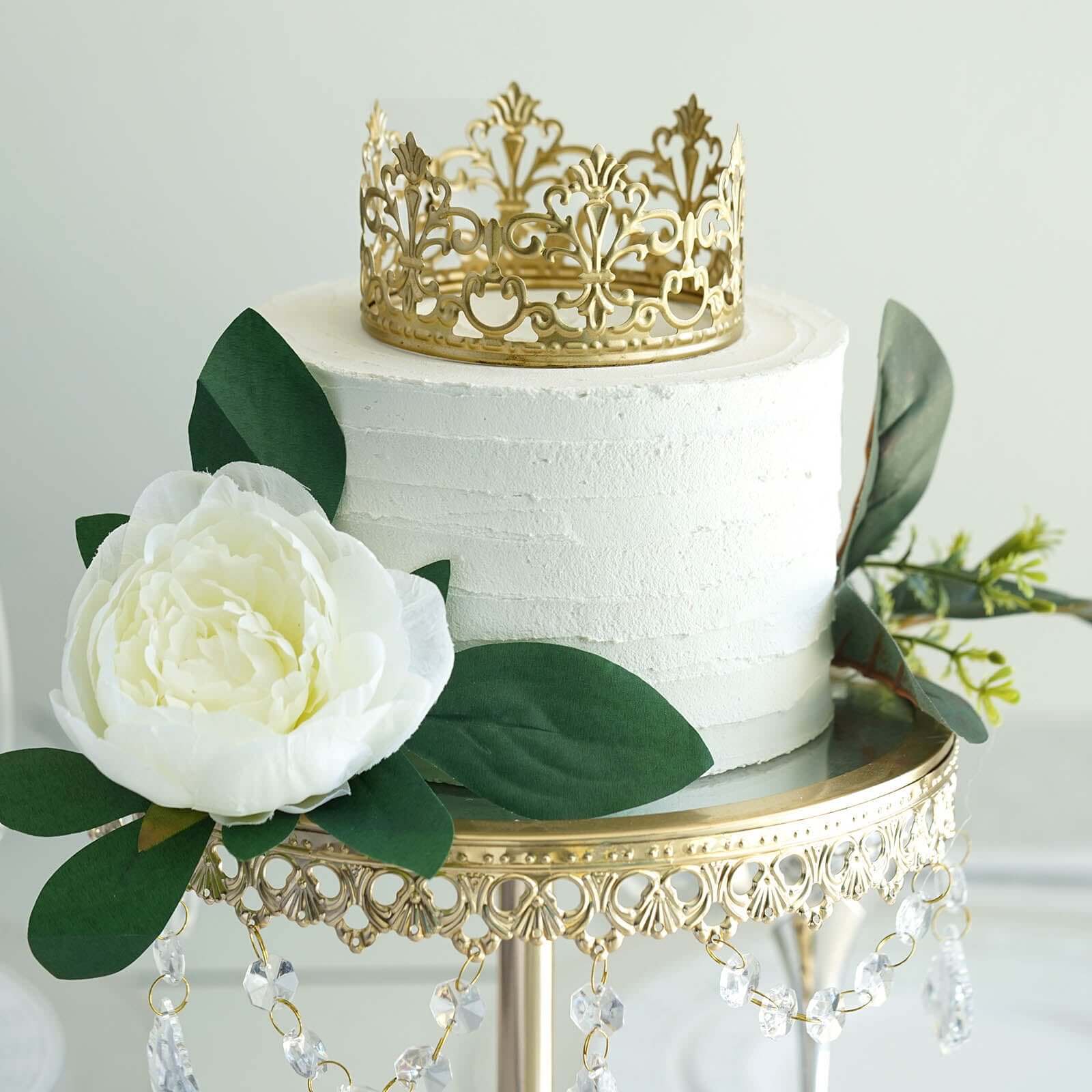 Metal Princess Crown Cake Topper Gold - Exquisite Cake Centerpiece Decor for QuinceaÃ±eras Bridal Showers & Fairytale-Themed Events 2"